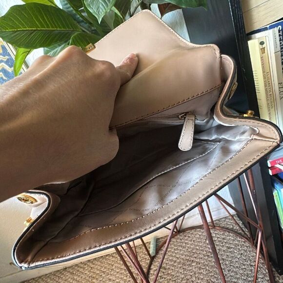 Michael Kors tan MK Backpack Gold chain main image 4